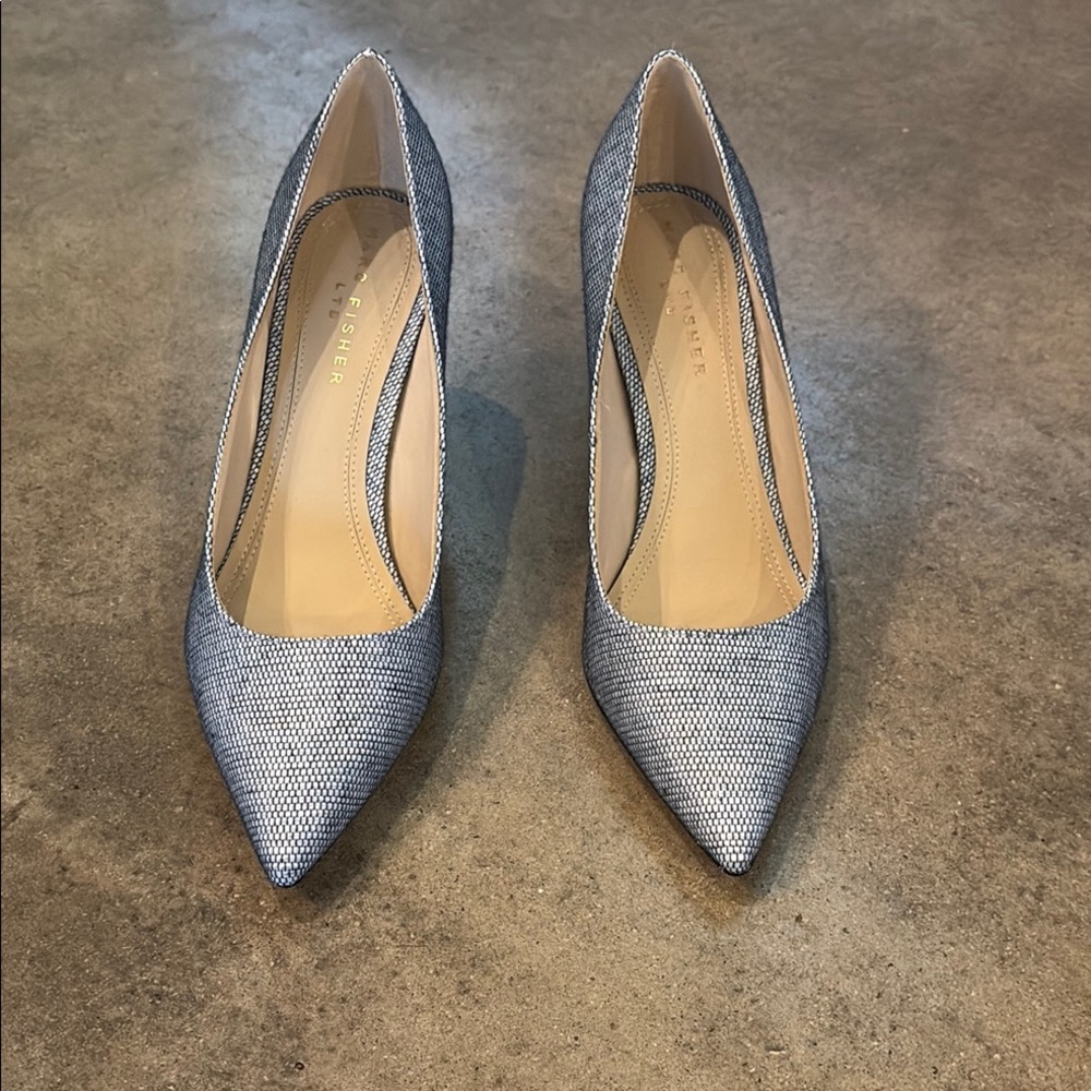Marc Fisher Blue Textured Heels